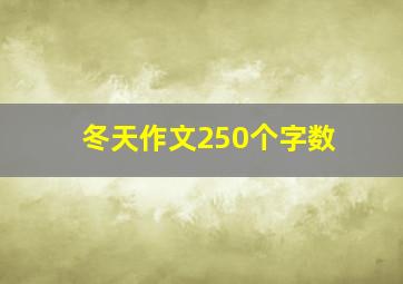 冬天作文250个字数