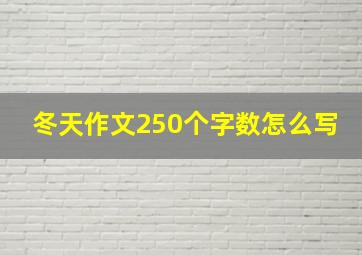 冬天作文250个字数怎么写