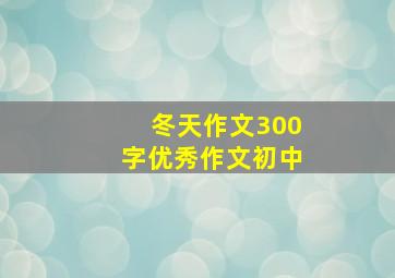 冬天作文300字优秀作文初中