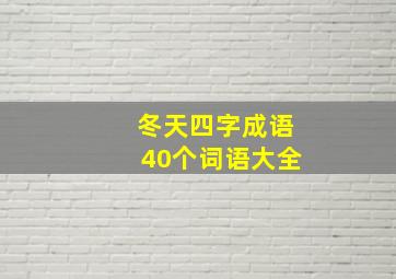 冬天四字成语40个词语大全