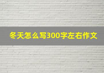 冬天怎么写300字左右作文