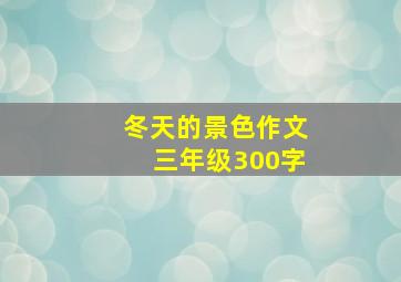 冬天的景色作文三年级300字