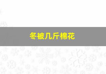 冬被几斤棉花