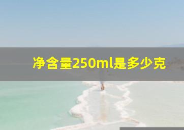 净含量250ml是多少克