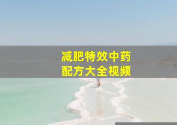 减肥特效中药配方大全视频