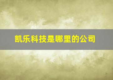 凯乐科技是哪里的公司