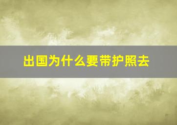 出国为什么要带护照去