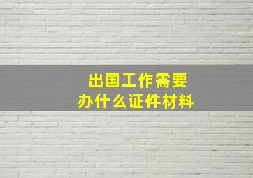 出国工作需要办什么证件材料