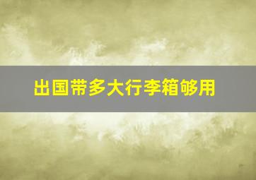 出国带多大行李箱够用