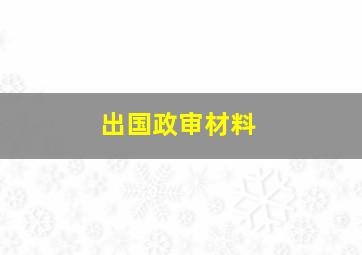 出国政审材料