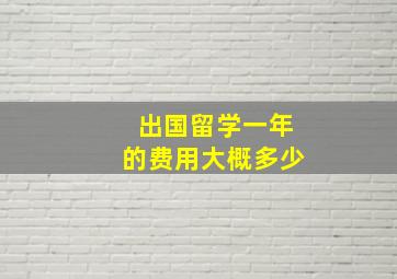 出国留学一年的费用大概多少