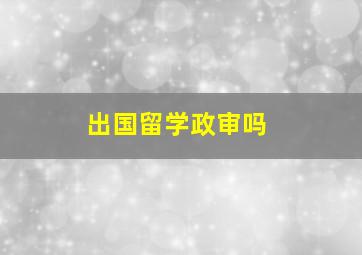 出国留学政审吗