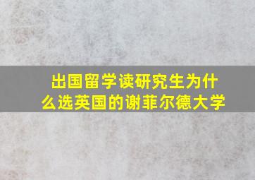 出国留学读研究生为什么选英国的谢菲尔德大学