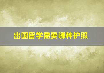 出国留学需要哪种护照