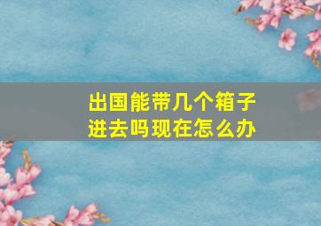 出国能带几个箱子进去吗现在怎么办