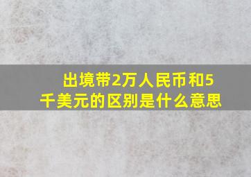 出境带2万人民币和5千美元的区别是什么意思