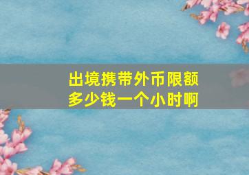 出境携带外币限额多少钱一个小时啊