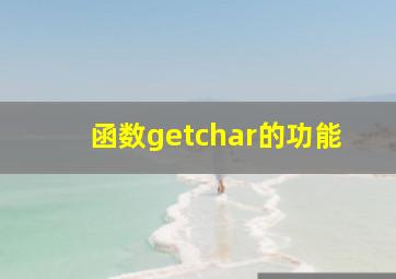 函数getchar的功能