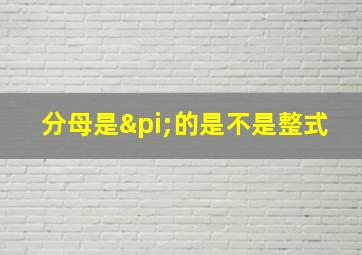 分母是π的是不是整式