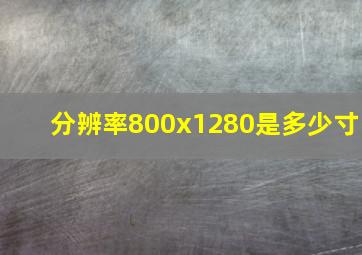 分辨率800x1280是多少寸