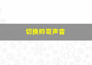 切换帅哥声音