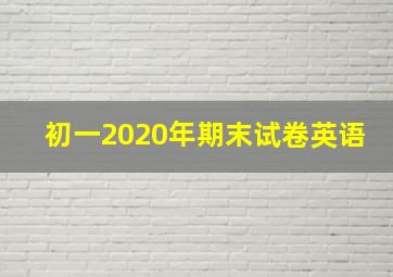 初一2020年期末试卷英语