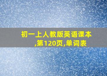 初一上人教版英语课本,第120页,单词表