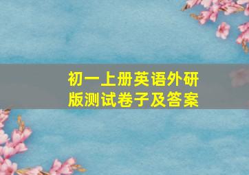 初一上册英语外研版测试卷子及答案