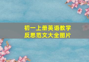 初一上册英语教学反思范文大全图片