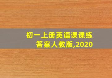 初一上册英语课课练答案人教版,2020