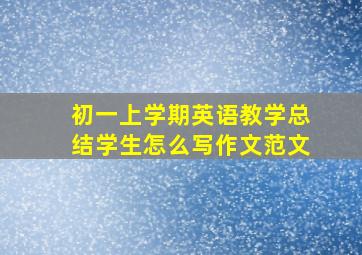 初一上学期英语教学总结学生怎么写作文范文