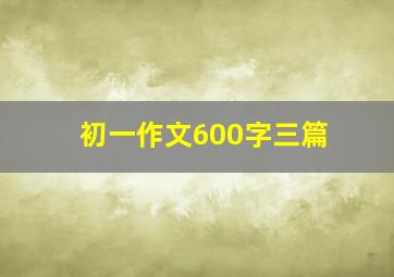 初一作文600字三篇