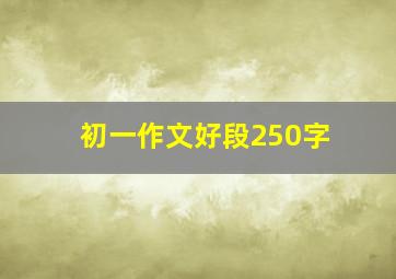 初一作文好段250字