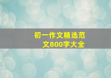 初一作文精选范文800字大全