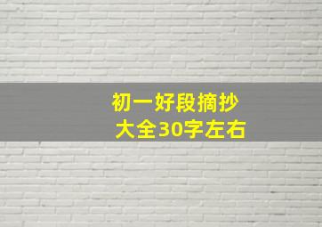 初一好段摘抄大全30字左右