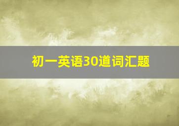 初一英语30道词汇题