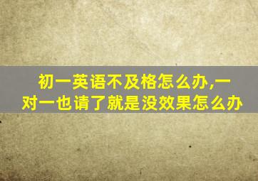 初一英语不及格怎么办,一对一也请了就是没效果怎么办