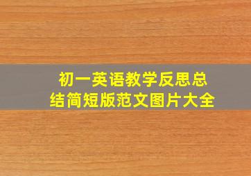 初一英语教学反思总结简短版范文图片大全