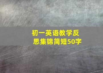 初一英语教学反思集锦简短50字