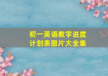 初一英语教学进度计划表图片大全集