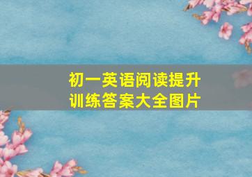 初一英语阅读提升训练答案大全图片