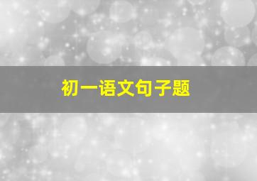 初一语文句子题