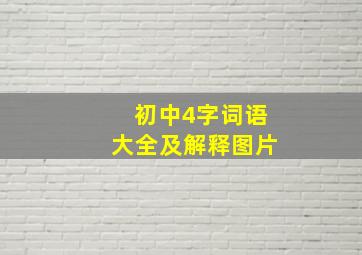 初中4字词语大全及解释图片