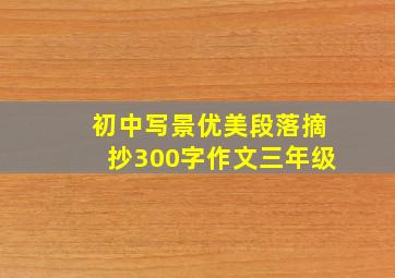 初中写景优美段落摘抄300字作文三年级