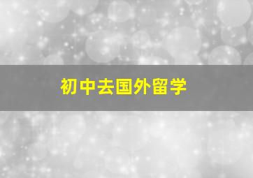 初中去国外留学