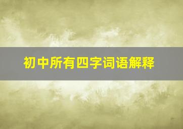 初中所有四字词语解释