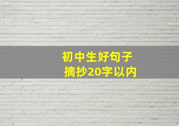 初中生好句子摘抄20字以内