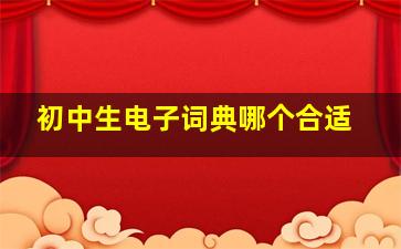 初中生电子词典哪个合适