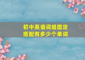 初中英语词组固定搭配有多少个单词