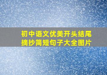 初中语文优美开头结尾摘抄简短句子大全图片